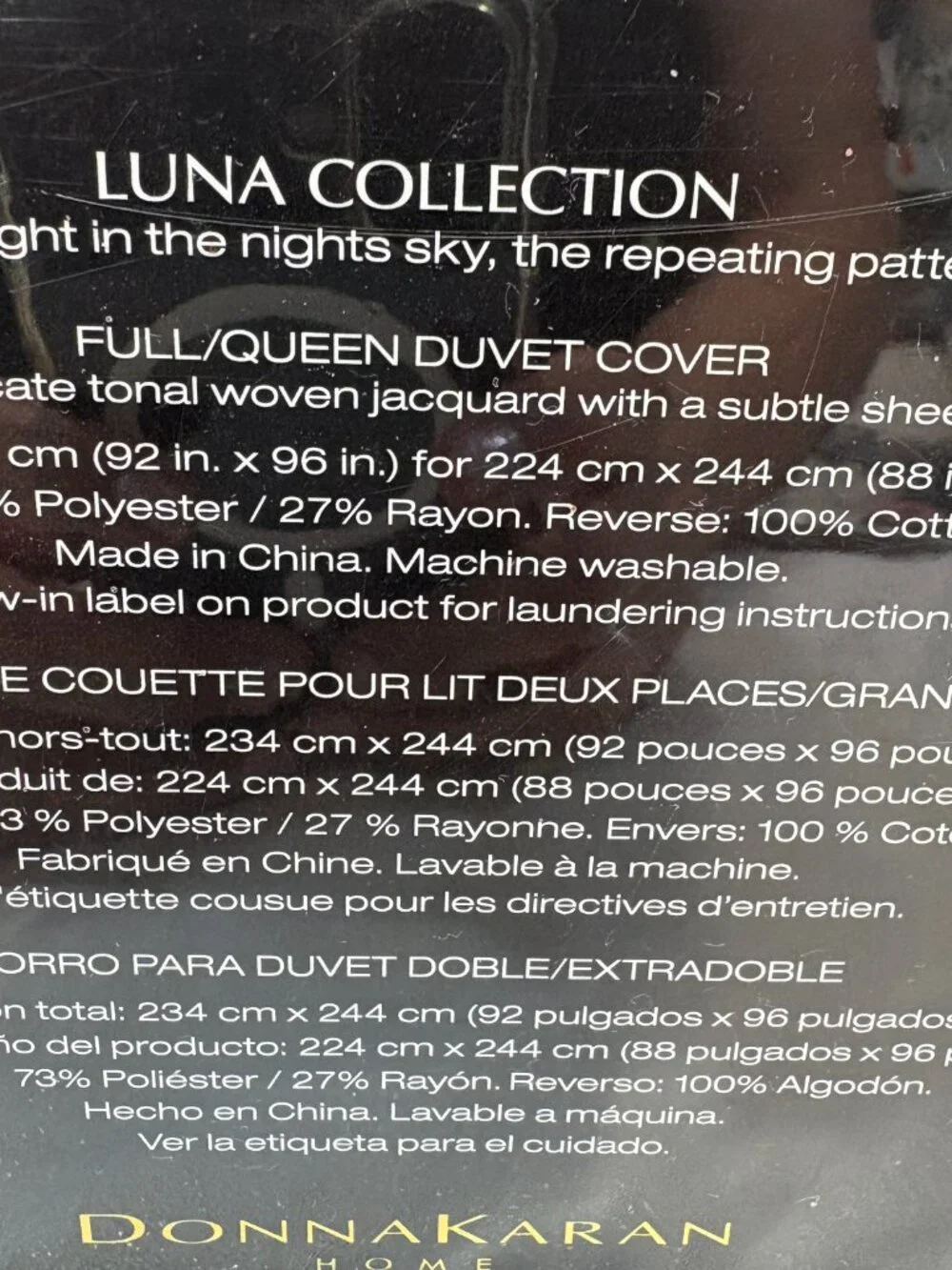 Donna Karan Home Luna Duvet Cover Full Queen Jacquard Silver Platinum New
